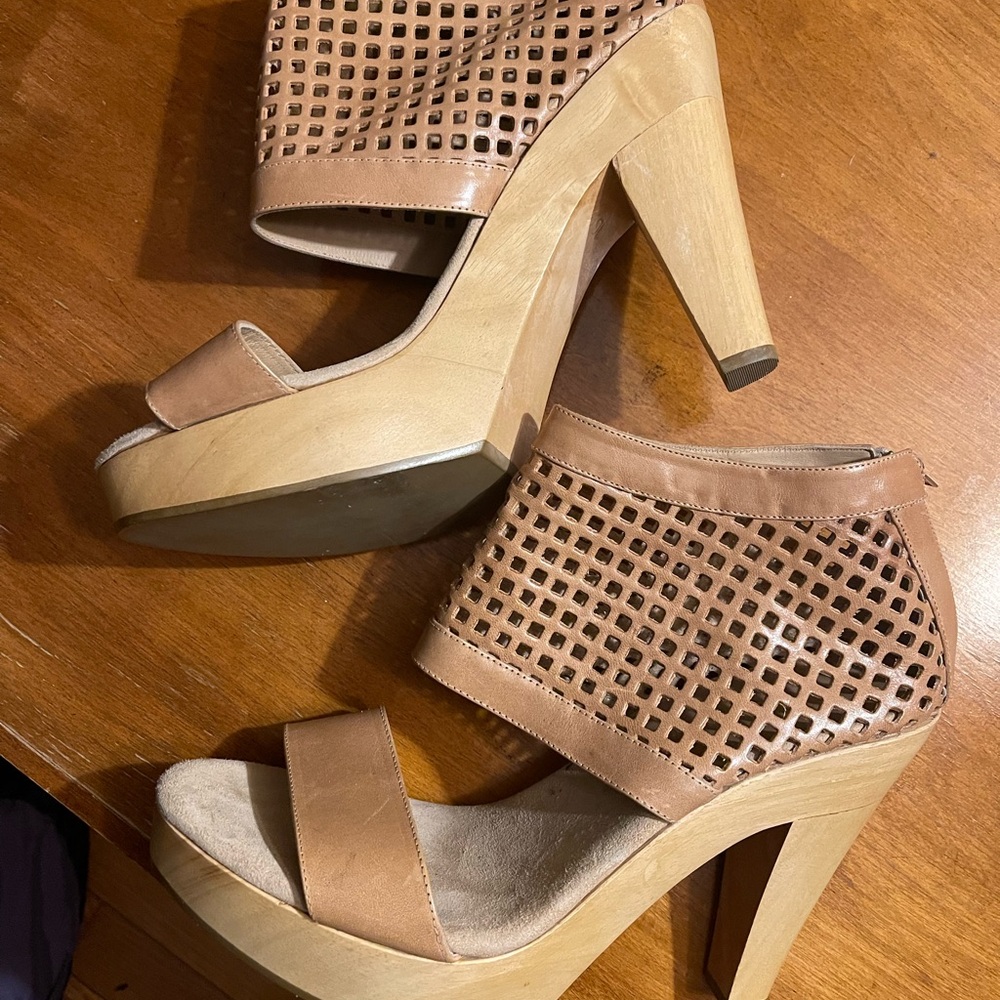 Loeffler Randall Brown Cut-Out Platform Heels